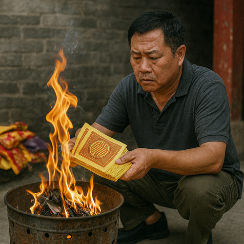 Por que a China torneia dinheiro de papel para os mortos